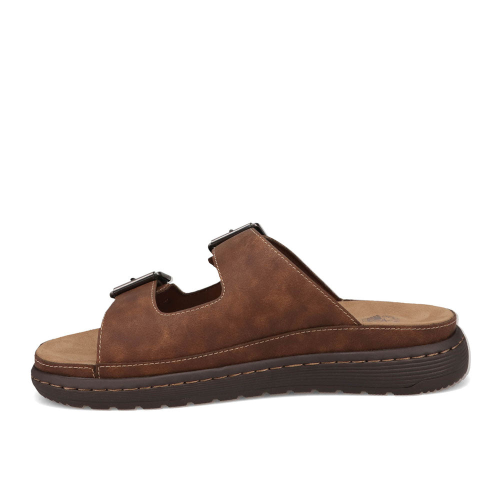 Dockers Mens Santorini Tumbled Full Grain Open Toe Buckle Sandal Slide
