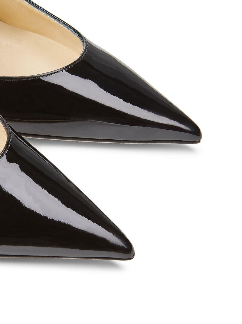 Jimmy Choo Women Bing 100 Black Patent Leather Clog With Crystal Strap