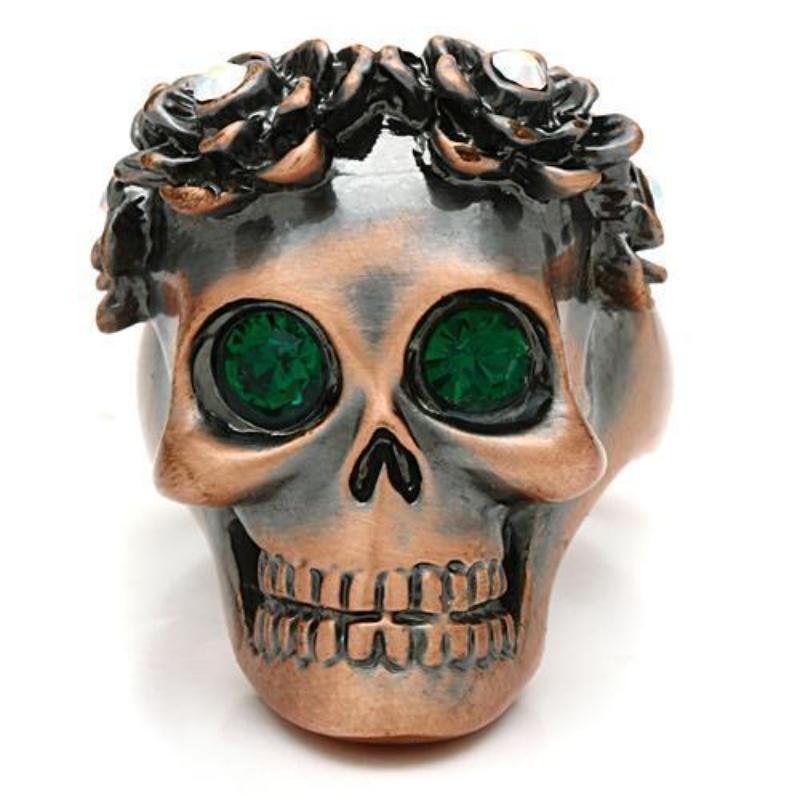 Ancientry Gold White Metal Ring with Top Grade Crystal in Emerald