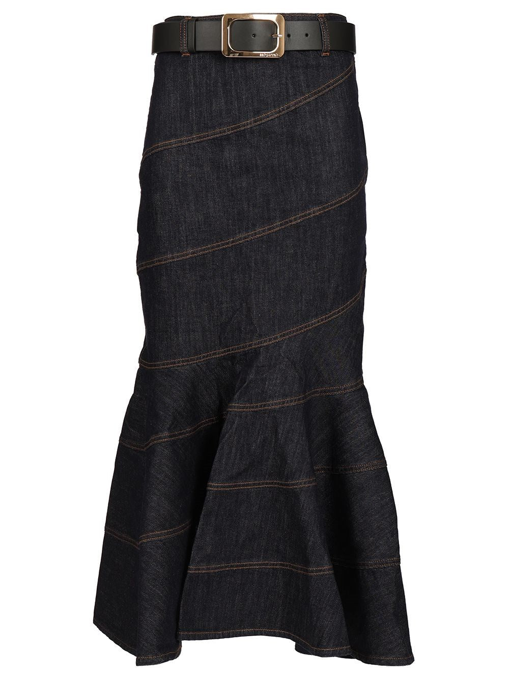 Self-Portrait Women Midi Skirt With Belt