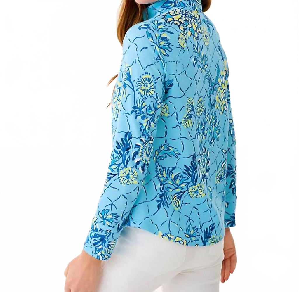 Upf 50+ Skipper Popover Blouse In Bellevue Blue
