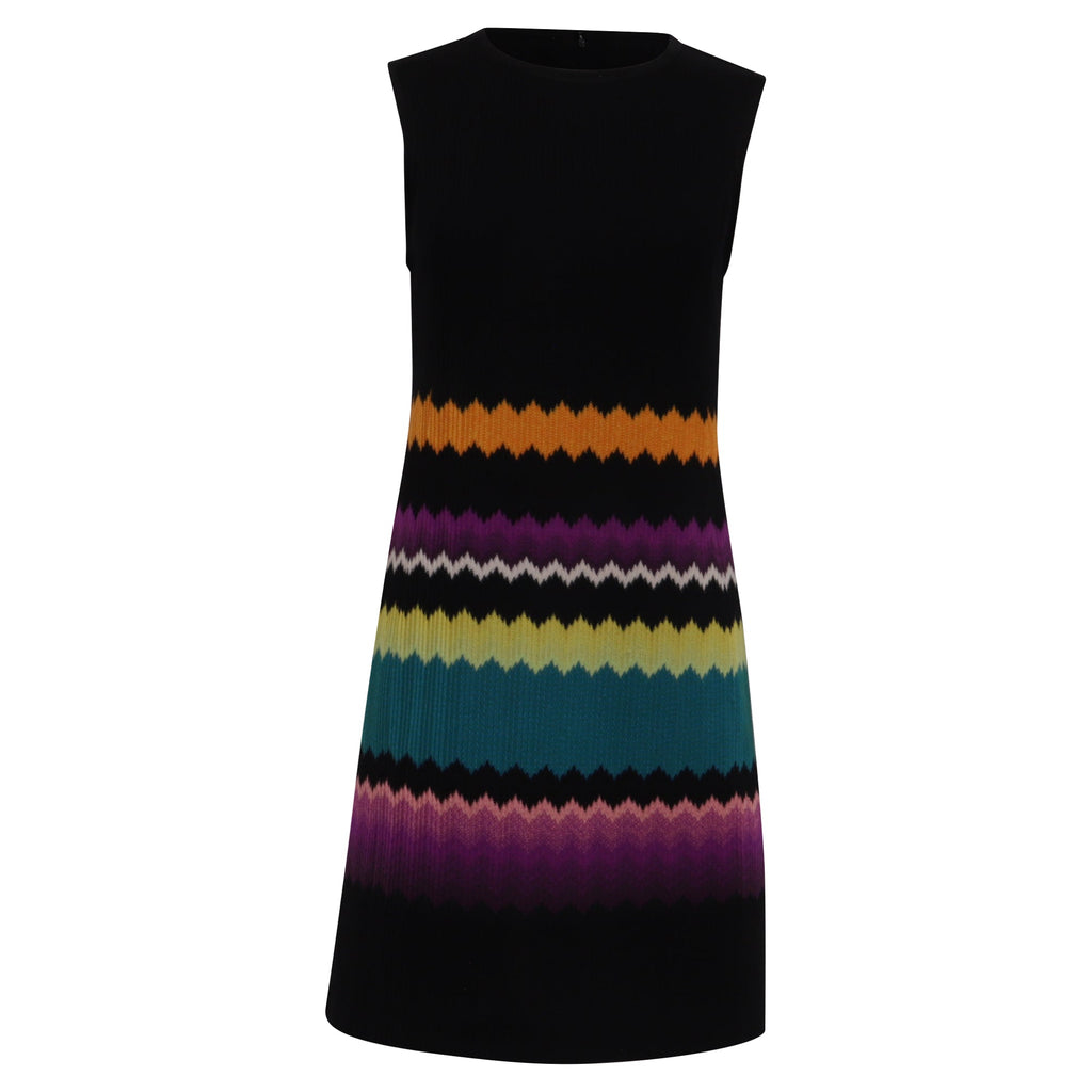 Missoni Zig-Zag Patterned Mini Dress in Multicolor Viscose