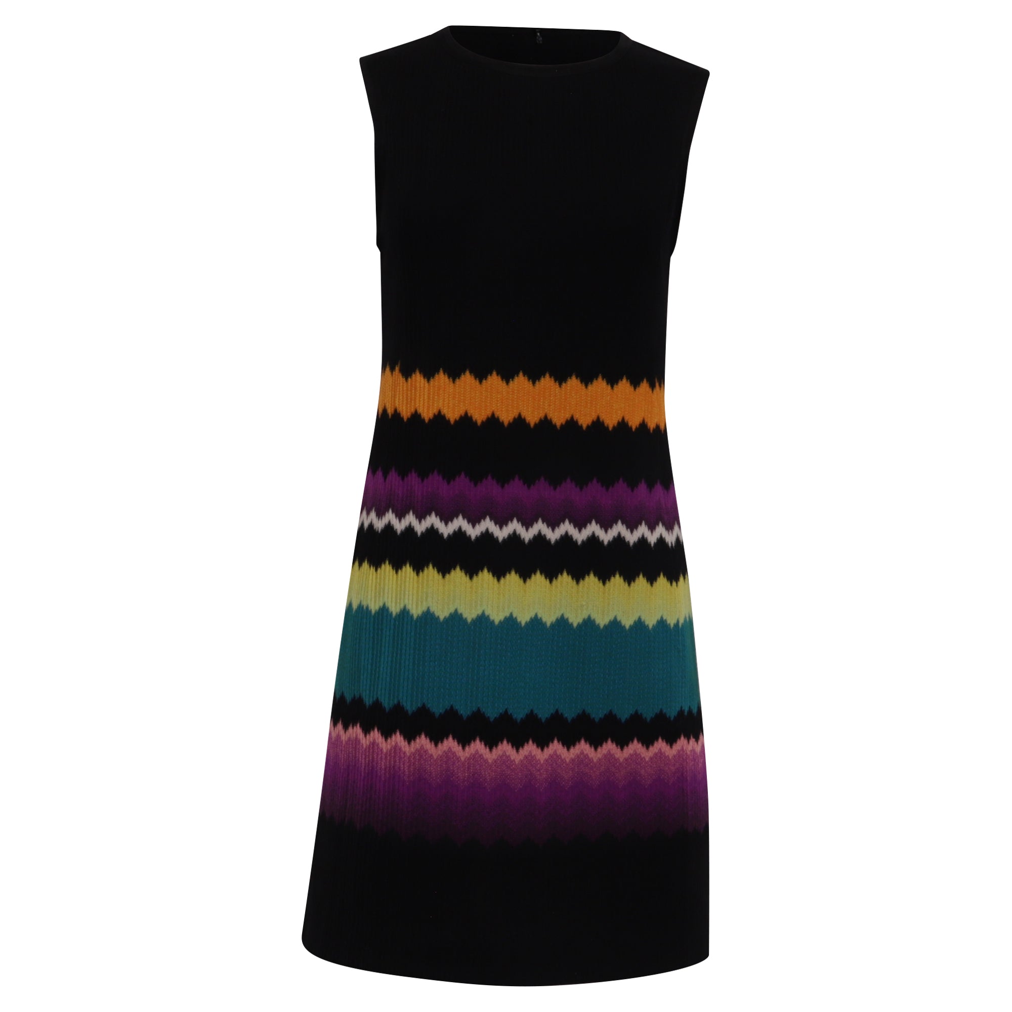 Missoni Zig-Zag Patterned Mini Dress in Multicolor Viscose