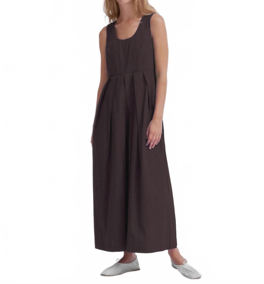 Wide Leg Jumpsuit In Chocolate