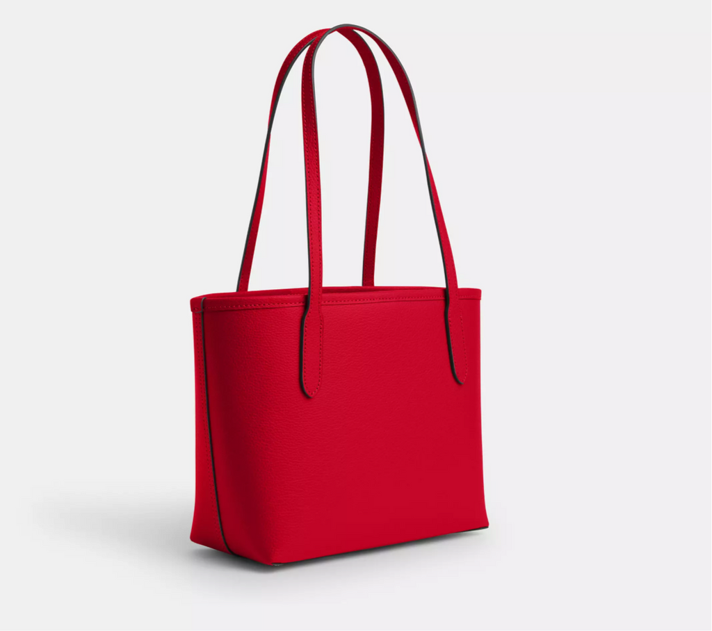 NWT Coach Leather Small City Tote Bag In Red