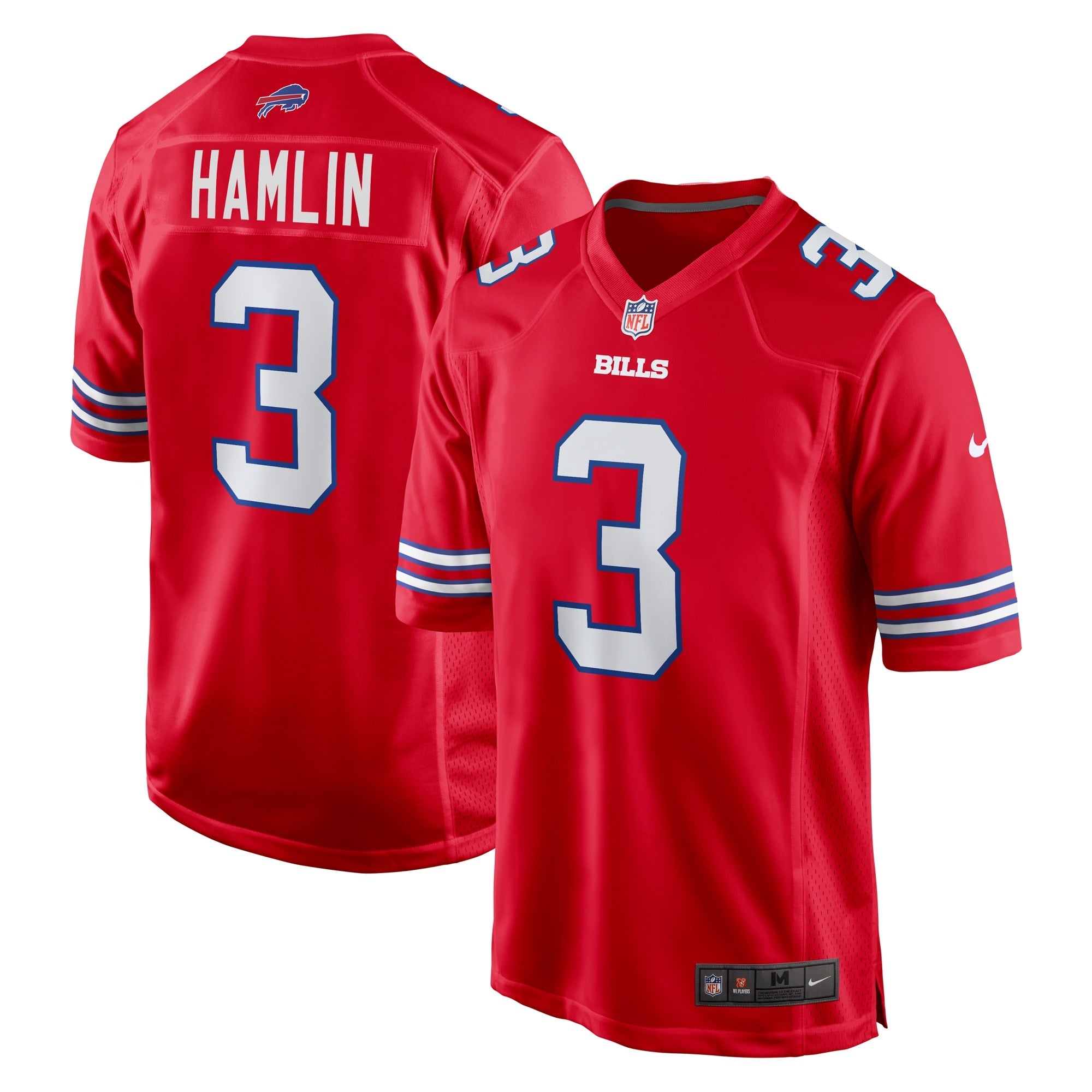 Buffalo Bills Damar Hamlin Red Alternate Game Jersey