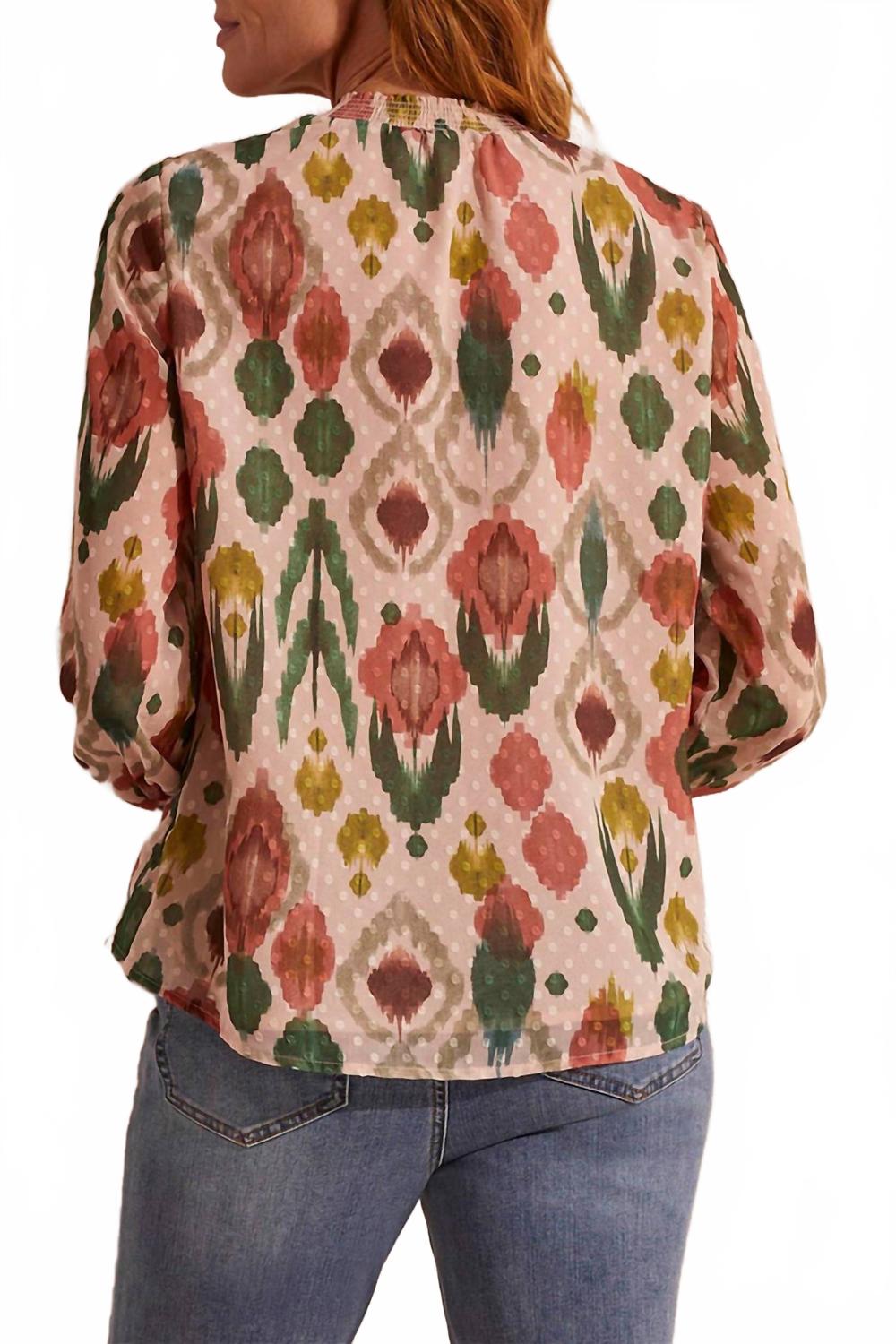 Print Poly Blouse In Vine