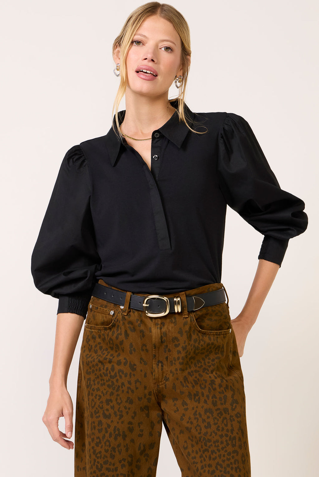 Women's Nelly Mixed Media Top