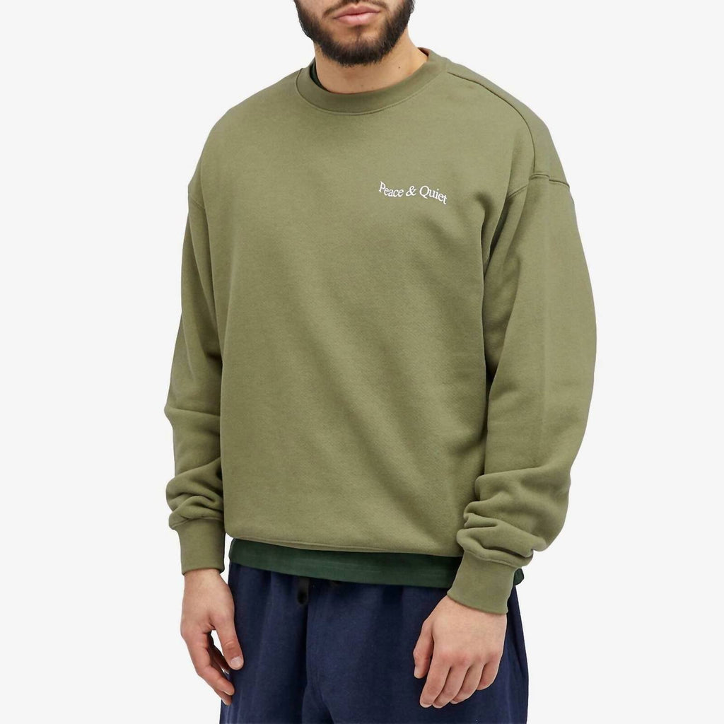 Men's Wordmark Crewneck Sweatshirt In Olive