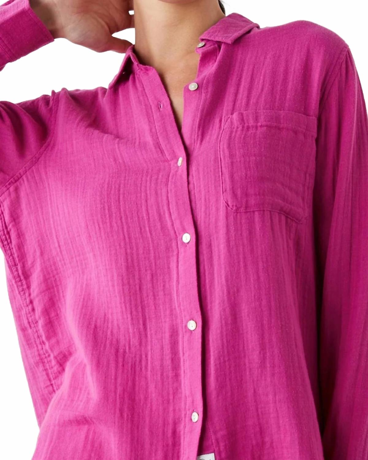 Ellis Button Down Shirt In Berry