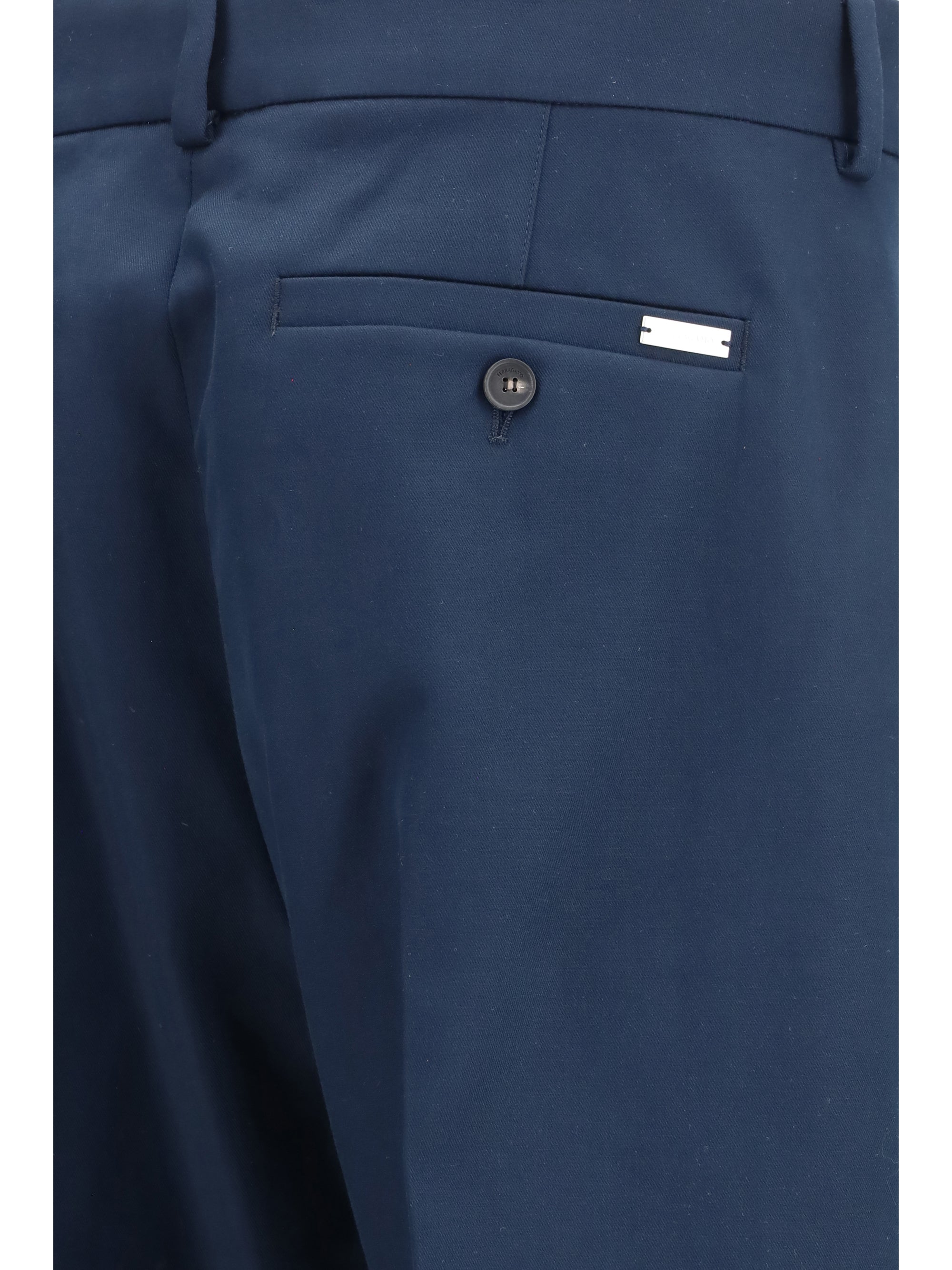Ferragamo Men Cotton And Cashmere Chinos Pants