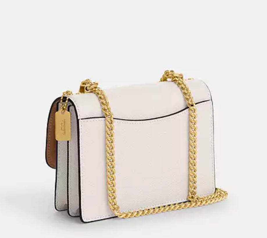 NWT Coach Mini Klare Crossbody Leather Bag In Gold/Chalk