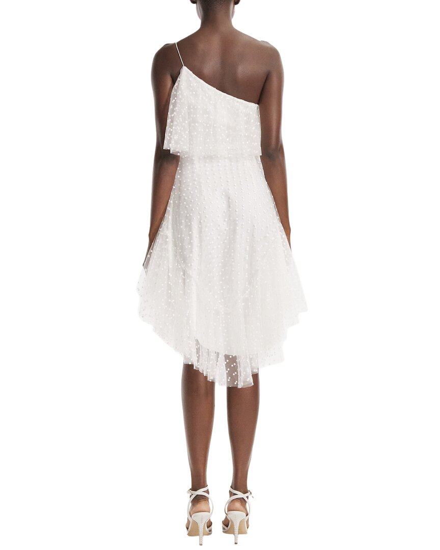 Monique Lhuillier One-Shoulder Spaghetti Strap Cocktail Dress