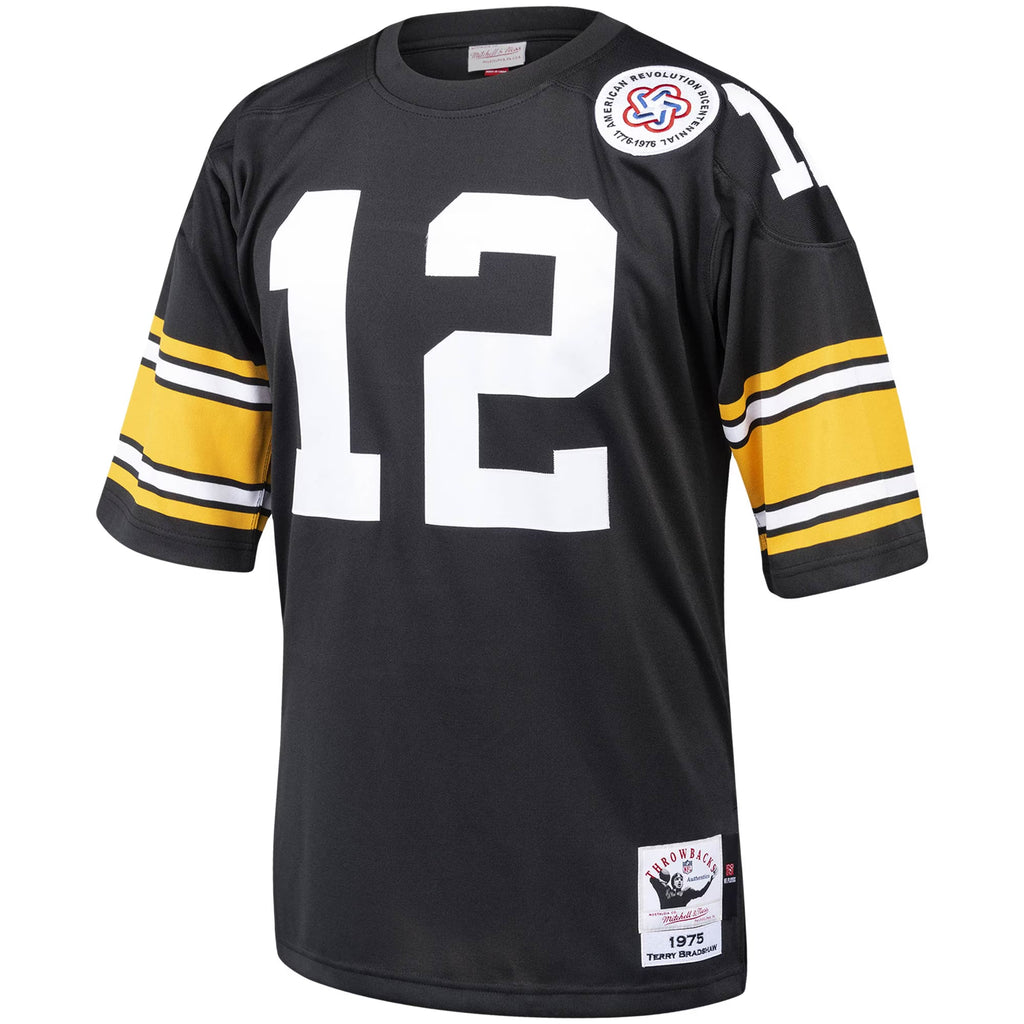 Pittsburgh Steelers Terry Bradshaw Mitchell & Ness Black Authentic Throwback Retired Player Jersey