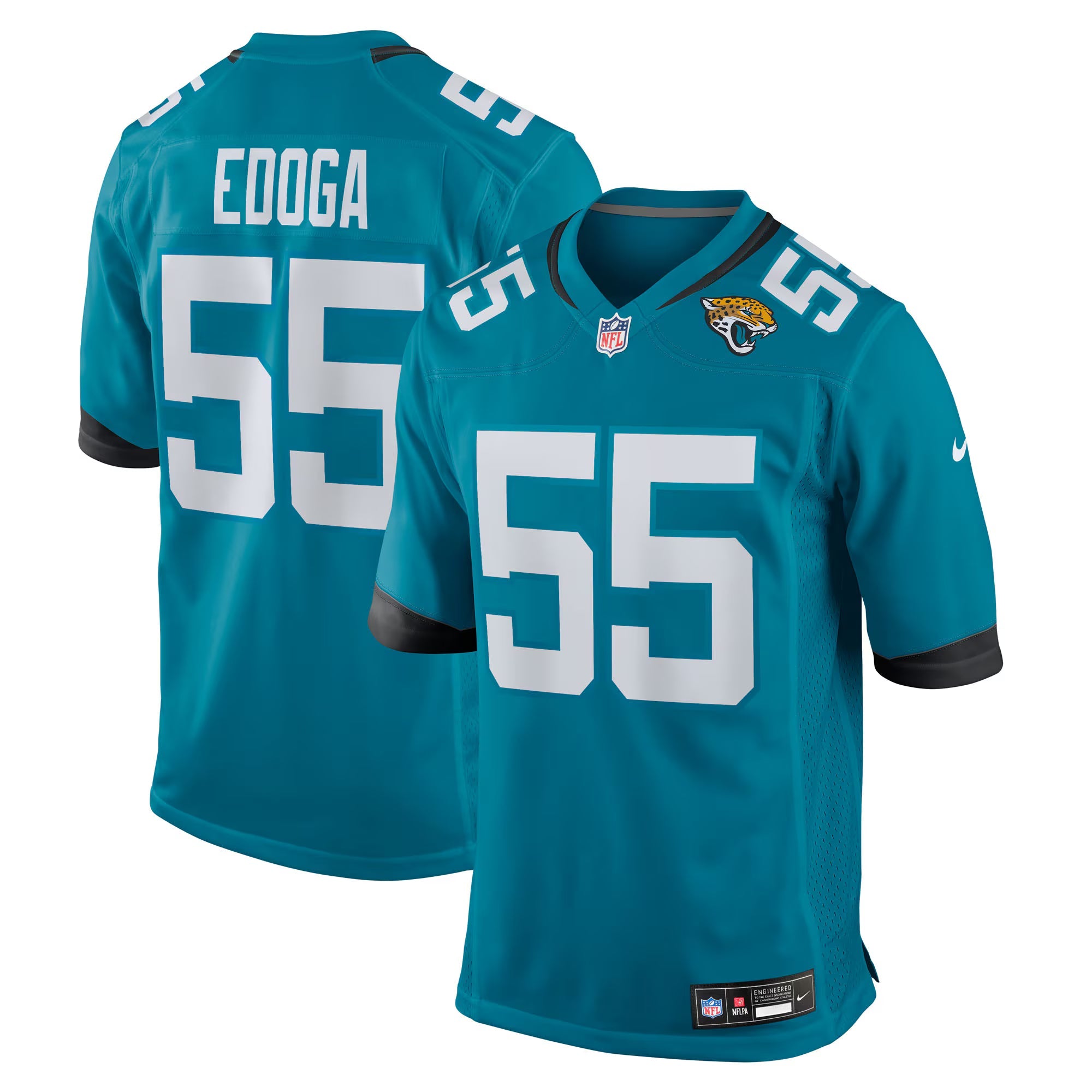 Jacksonville Jaguars Chuma Edoga Teal Team Game Jersey