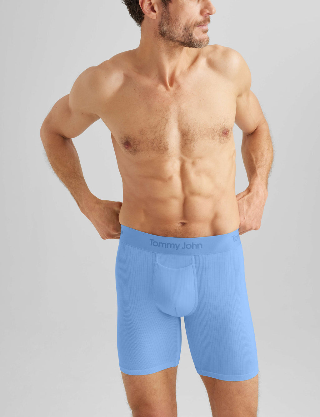 Men's Second Skin Luxe Rib Mid-Length Boxer Brief 6"