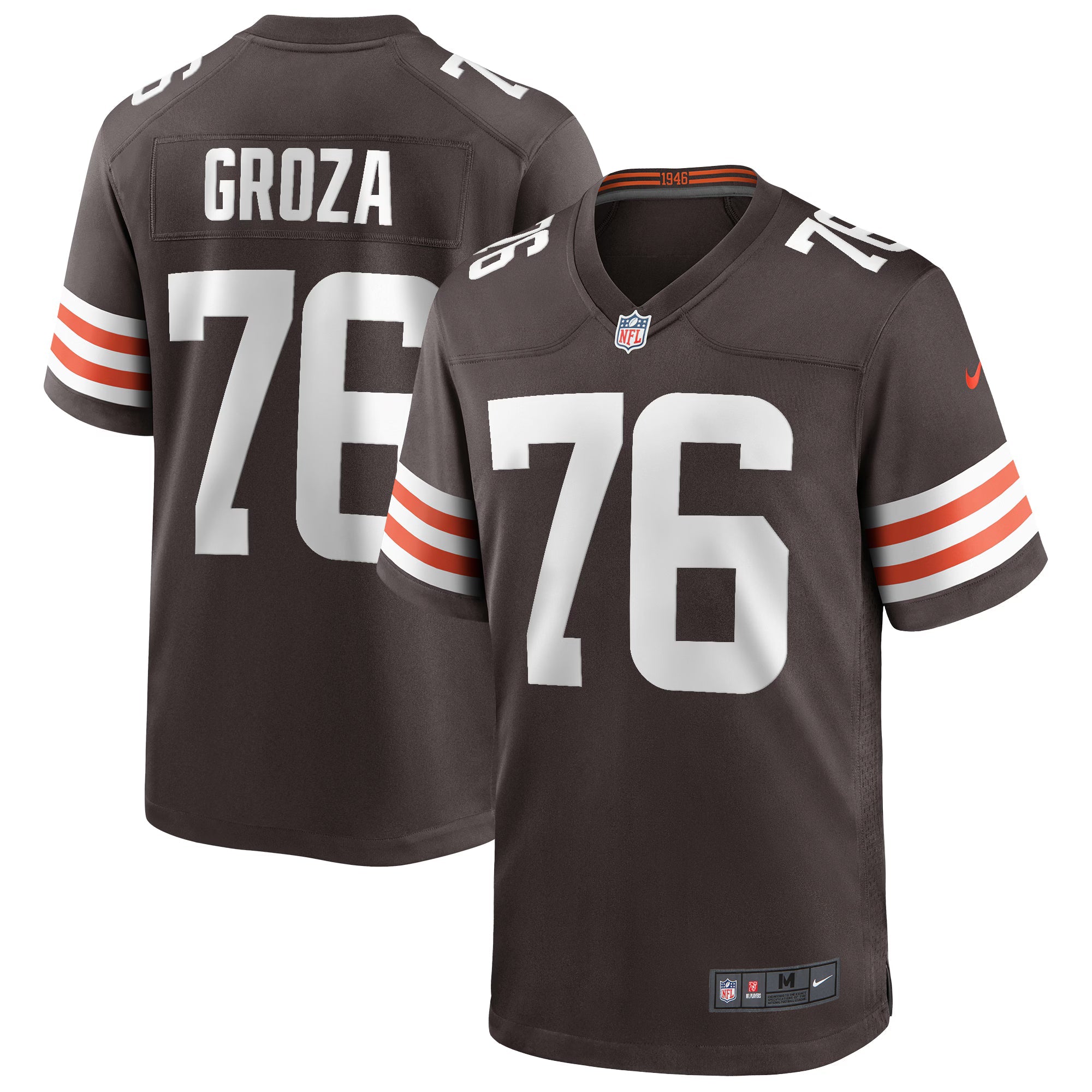 Cleveland Browns Lou Groza Brown Game Retired Player Jersey