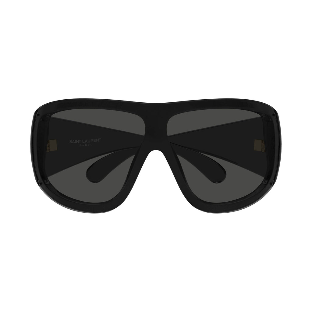 Oversized Shield Sunglasses With Gold Logo Accents