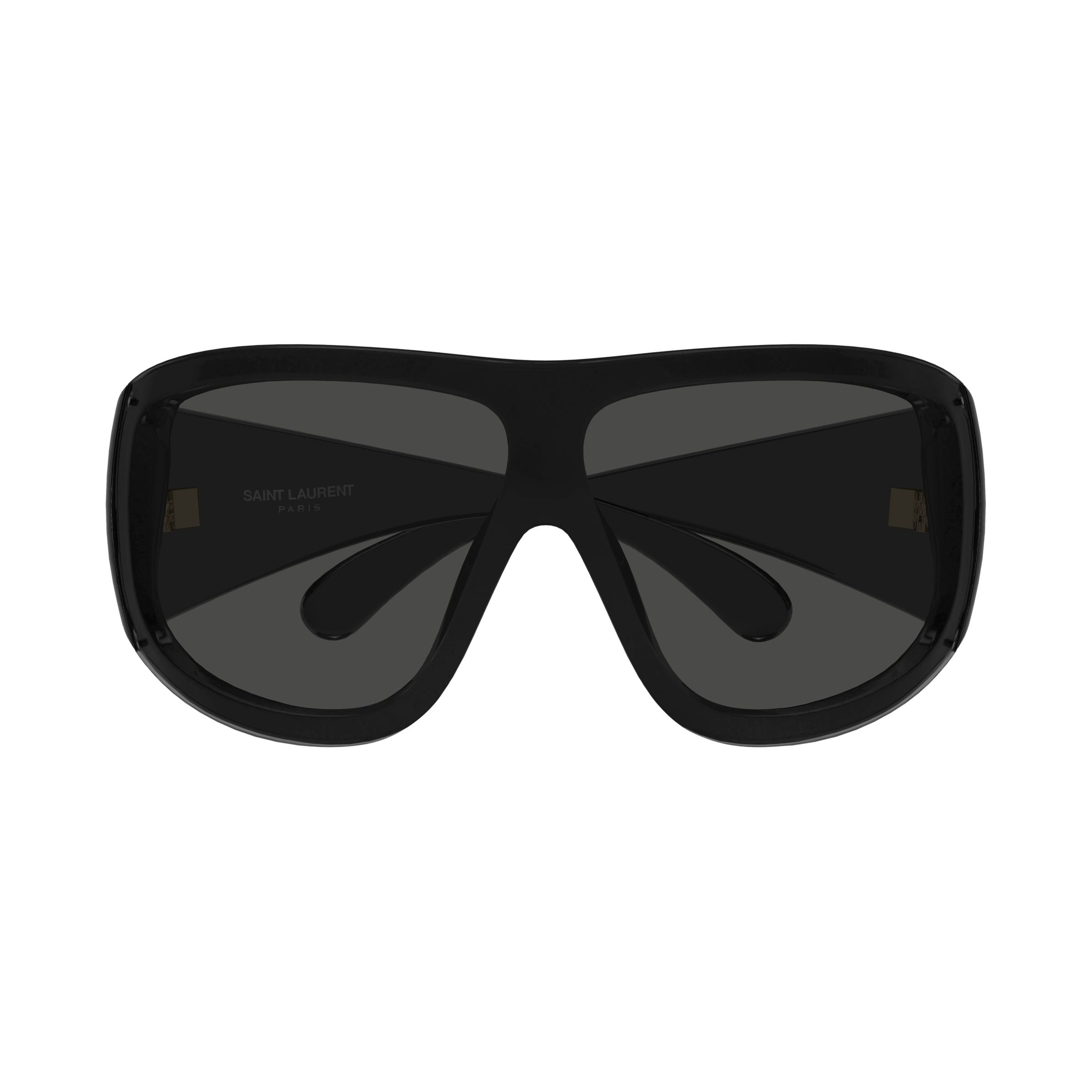 Oversized Shield Sunglasses With Gold Logo Accents