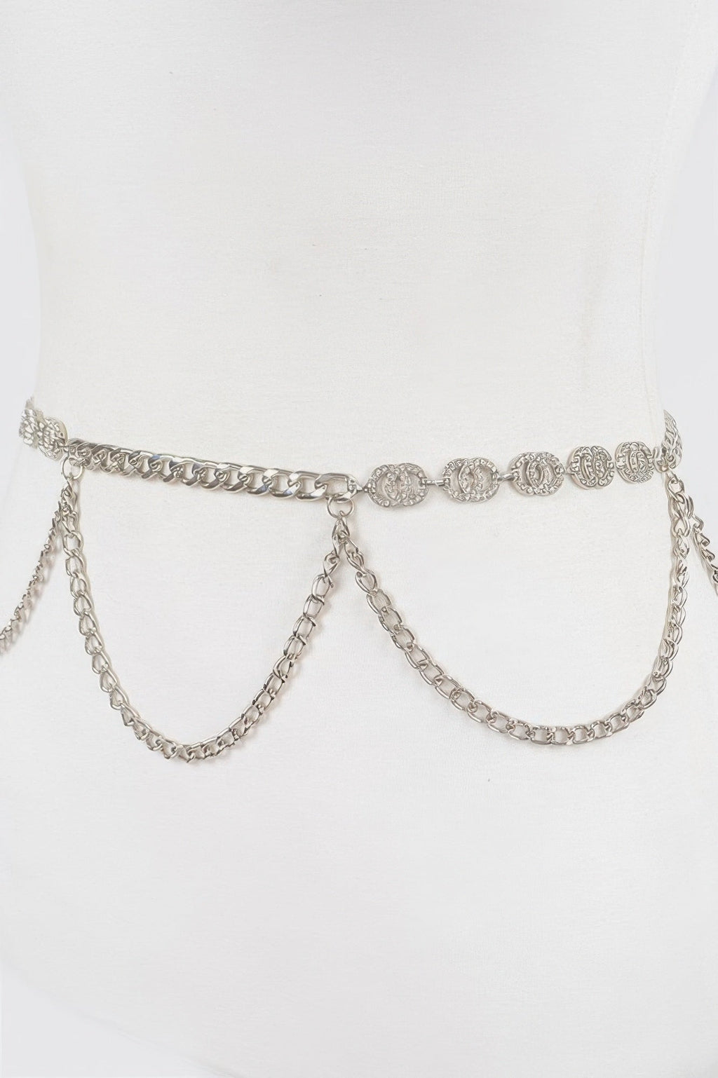 Stylish Chain Belt with Gemstone Accent
