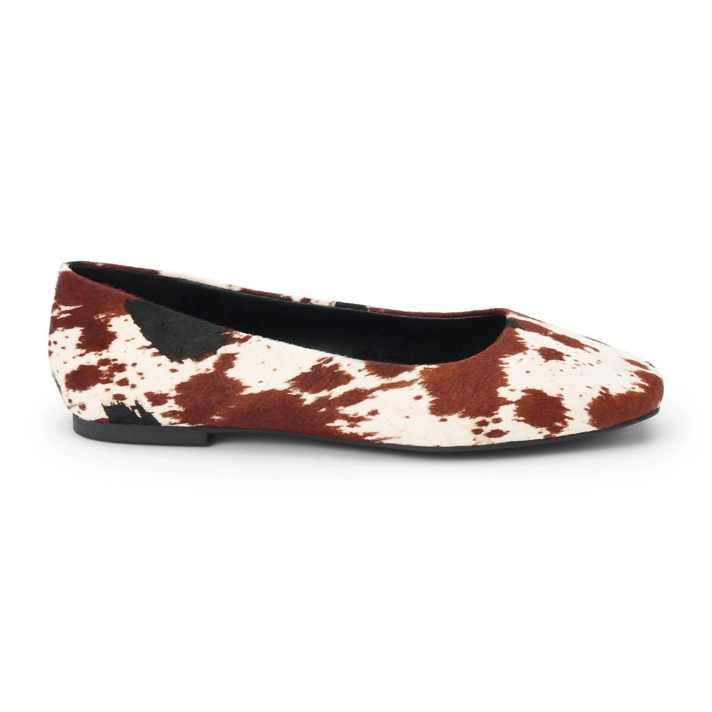 Women's Phillip Ballet Flat In Brown Calf Hair