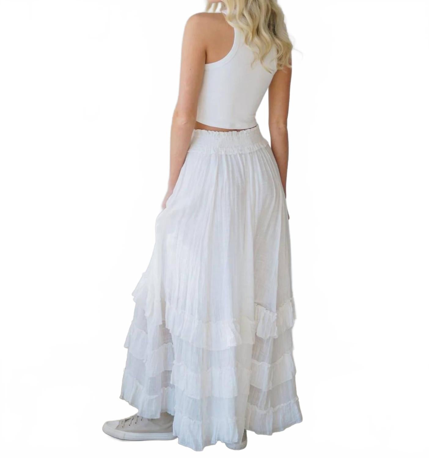Brynn Maxi Skirt In White