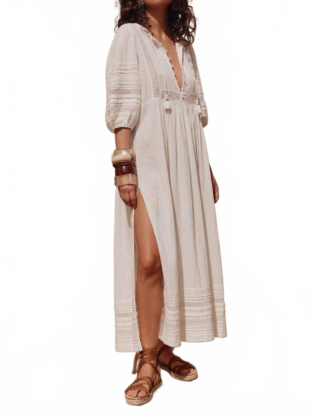 Stevie Lace Boho Dress In Camellia