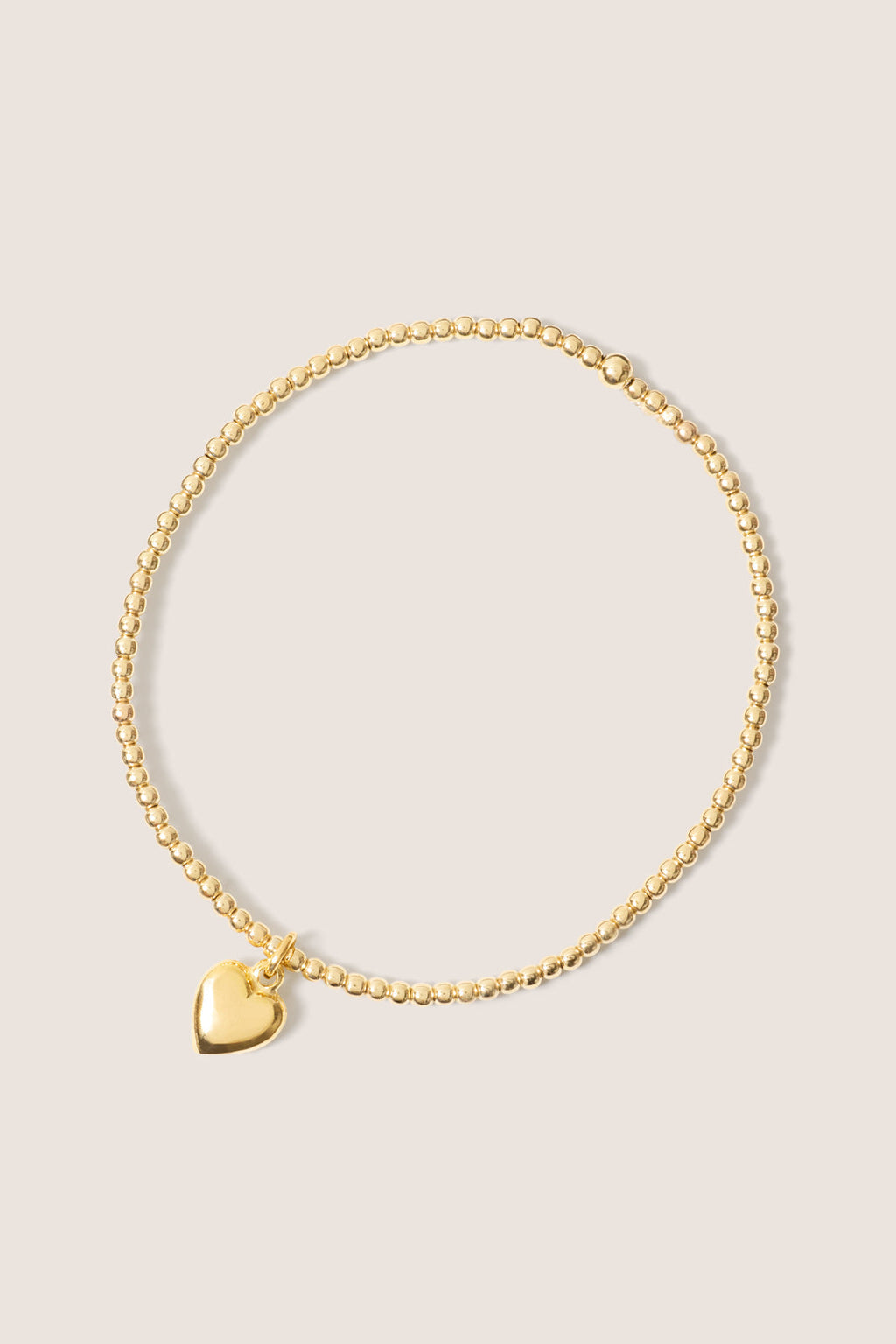 Women's Classic Gold 2mm Bracelet w. Heart