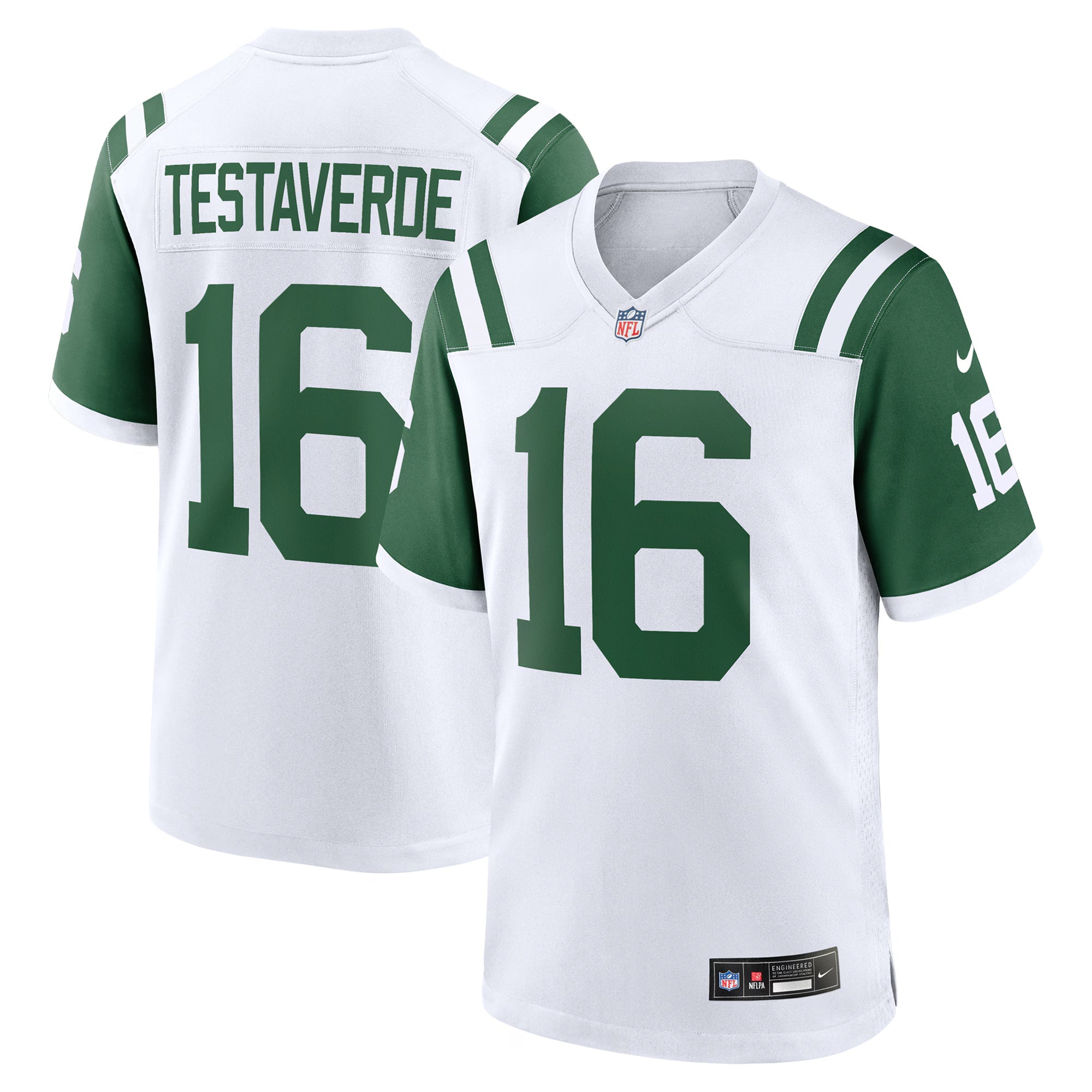 New York Jets Vinny Testaverde White Retired Player Alternate Game Jersey