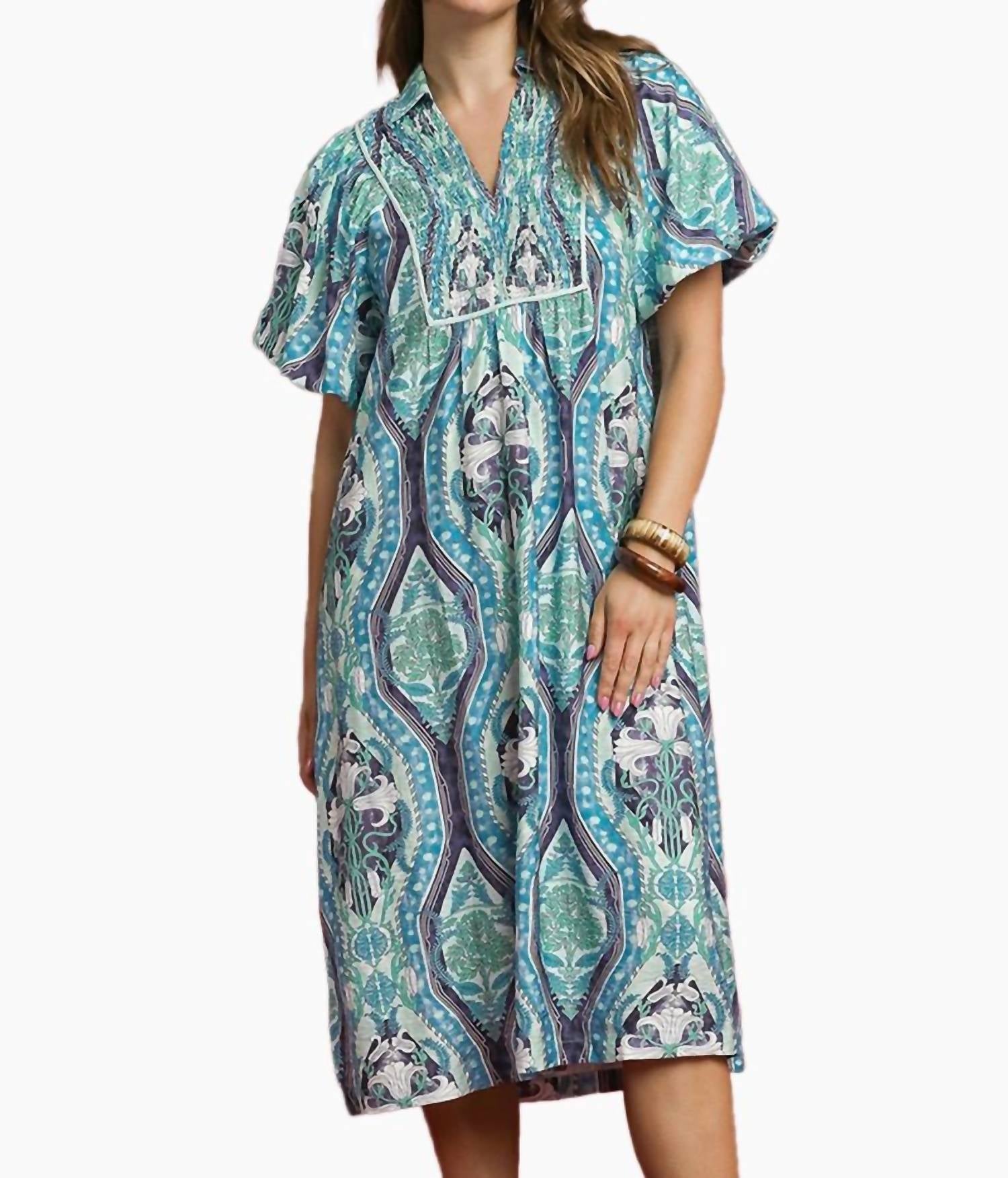 Cleo Midi Dress In Blue