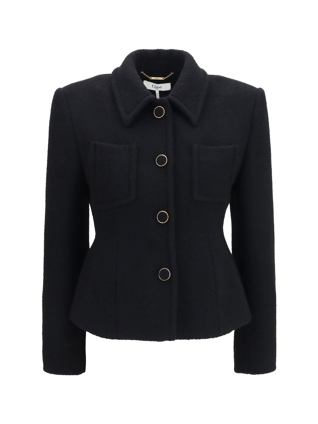 Chloé Women Cropped Single-Breasted Blazer With Fabric Buttons