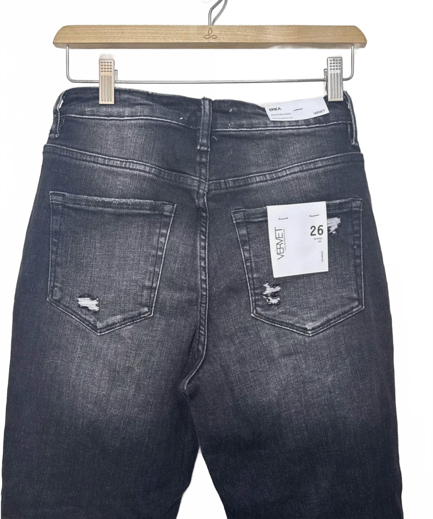 Women's Erika Stretch Mom Jean In Black