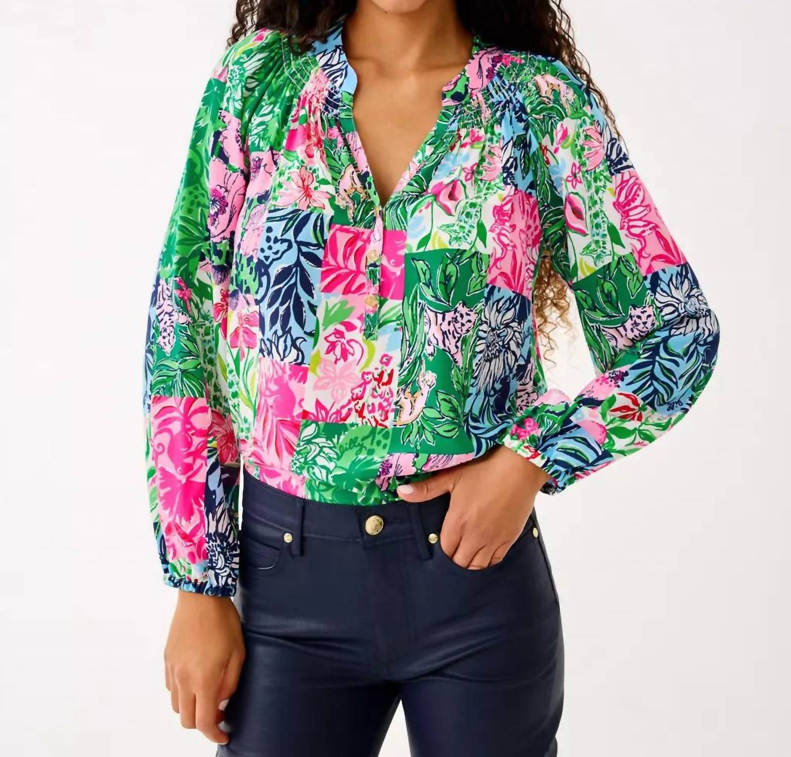 Elsa Top In Multi Party Punch Patch