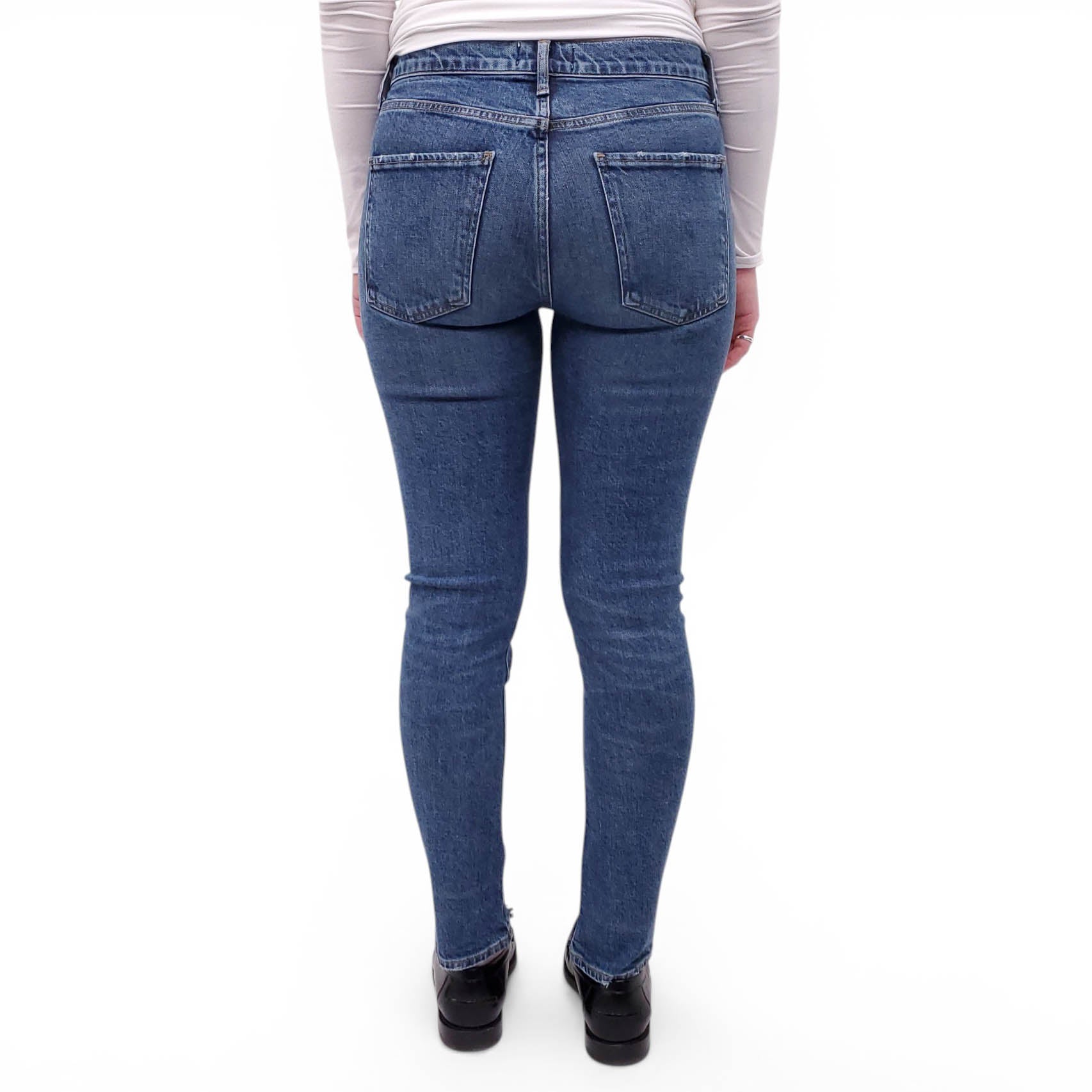 AGOLDE MEDIUM WASH 'TONI' SKINNY JEANS - SIZE 26