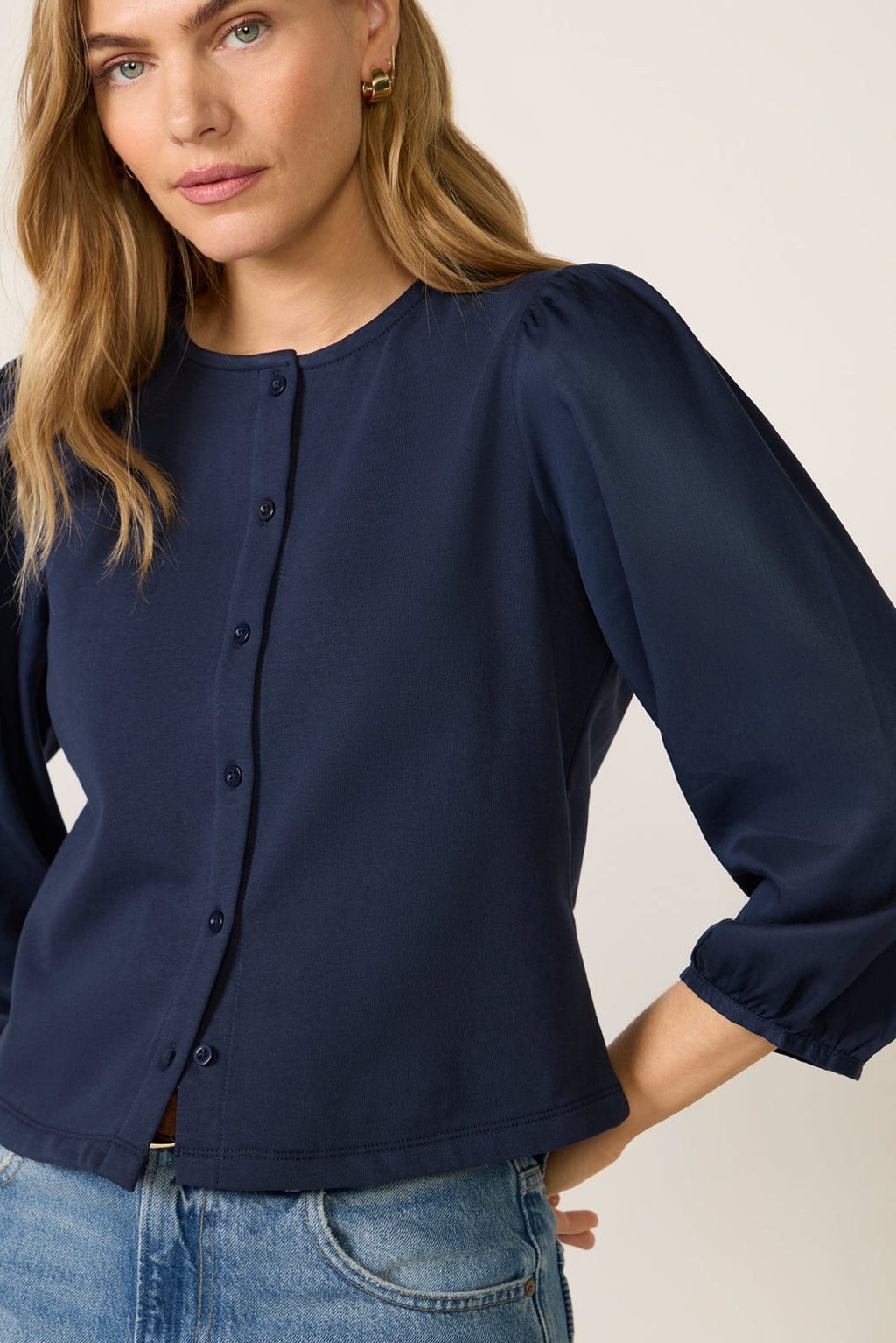 Women's Caelyn Mixed Media Top