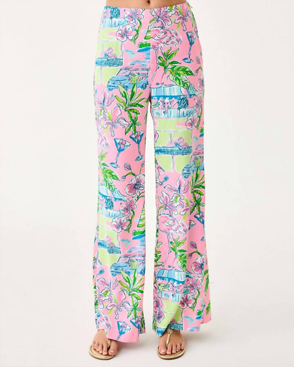 Polyanna Palazzo Pants In Conch Shell Pink