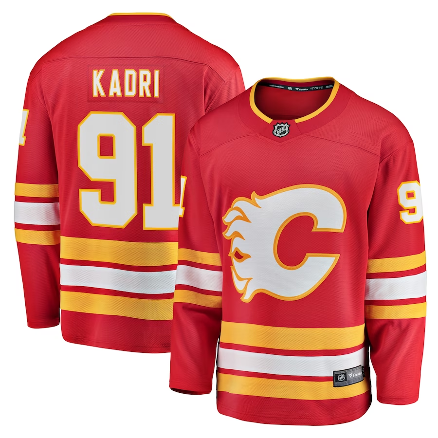 Men's Calgary Flames Nazem Kadri #91 Red Home Breakaway Player jersey