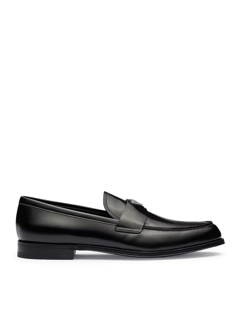 Prada Men Brushed Leather Loafers