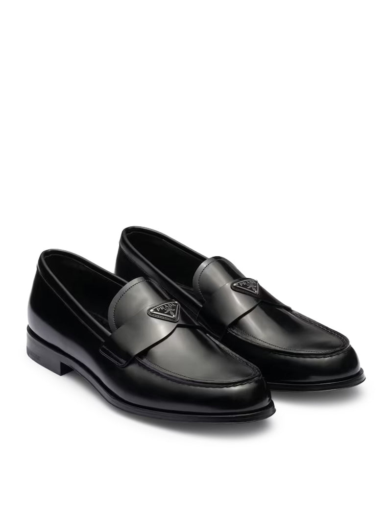 Prada Men Brushed Leather Loafers