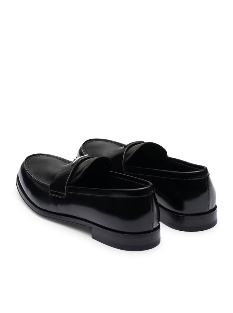 Prada Men Brushed Leather Loafers