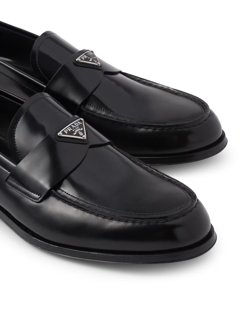 Prada Men Brushed Leather Loafers