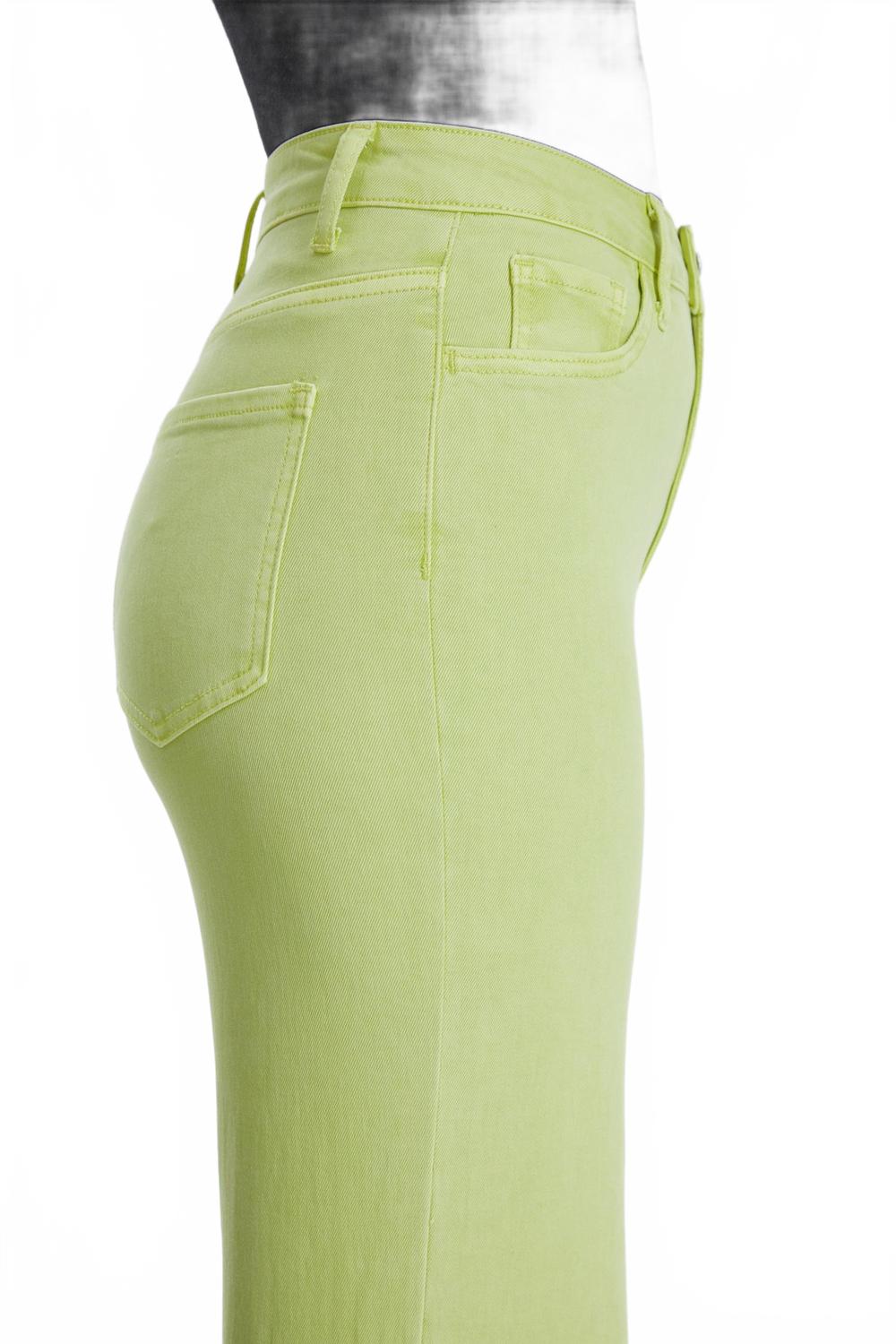 Stella High Rise Wide Leg Jeans In Pistachio