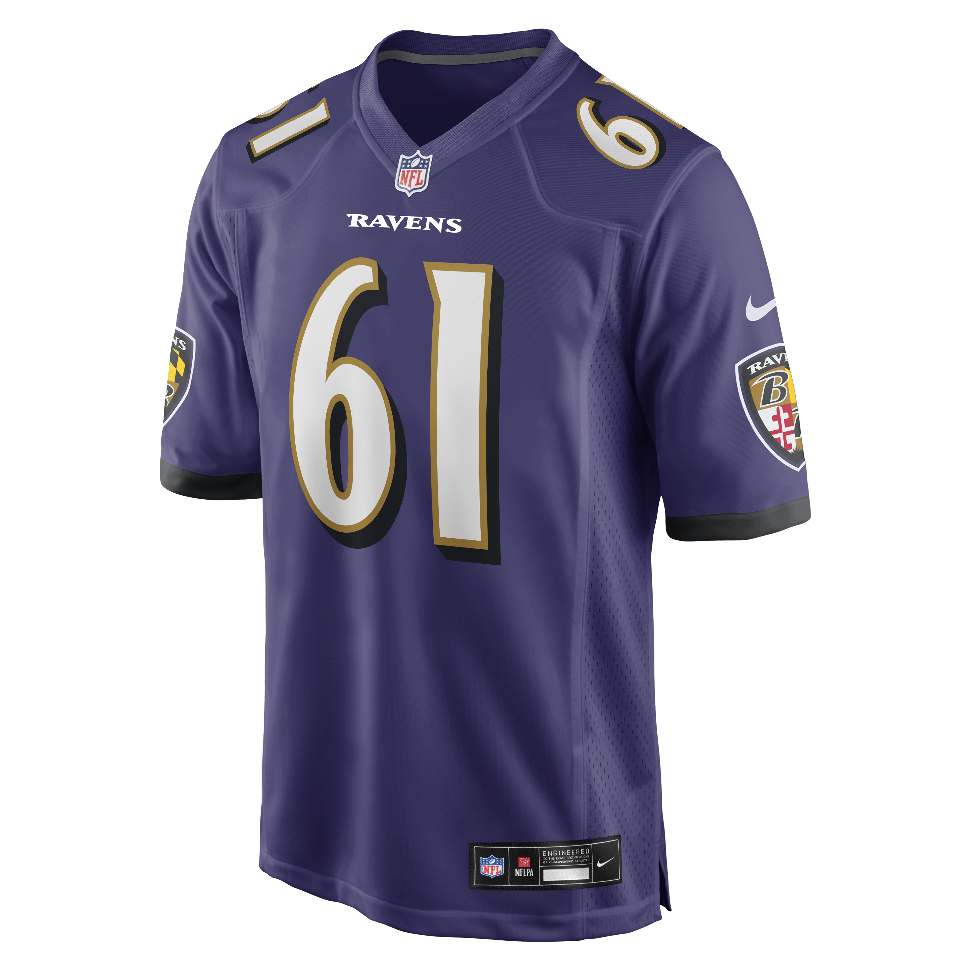 Baltimore Ravens Sam Mustipher Purple Team Game Jersey