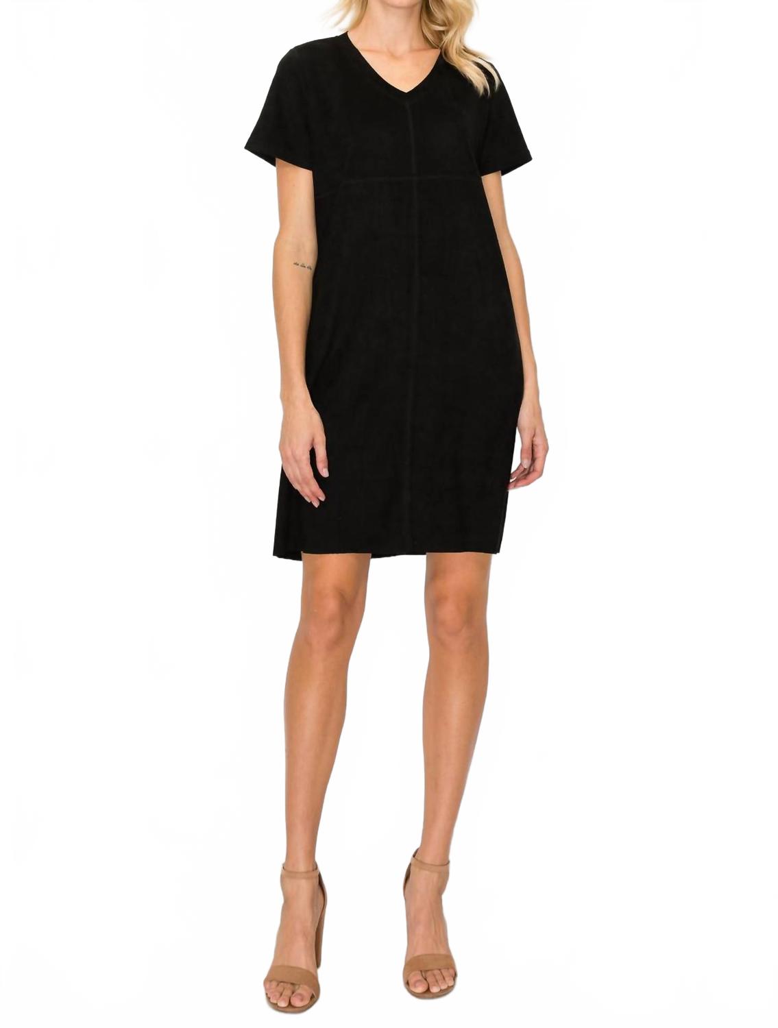 Audrey V-Neck Dress With Pockets In Black