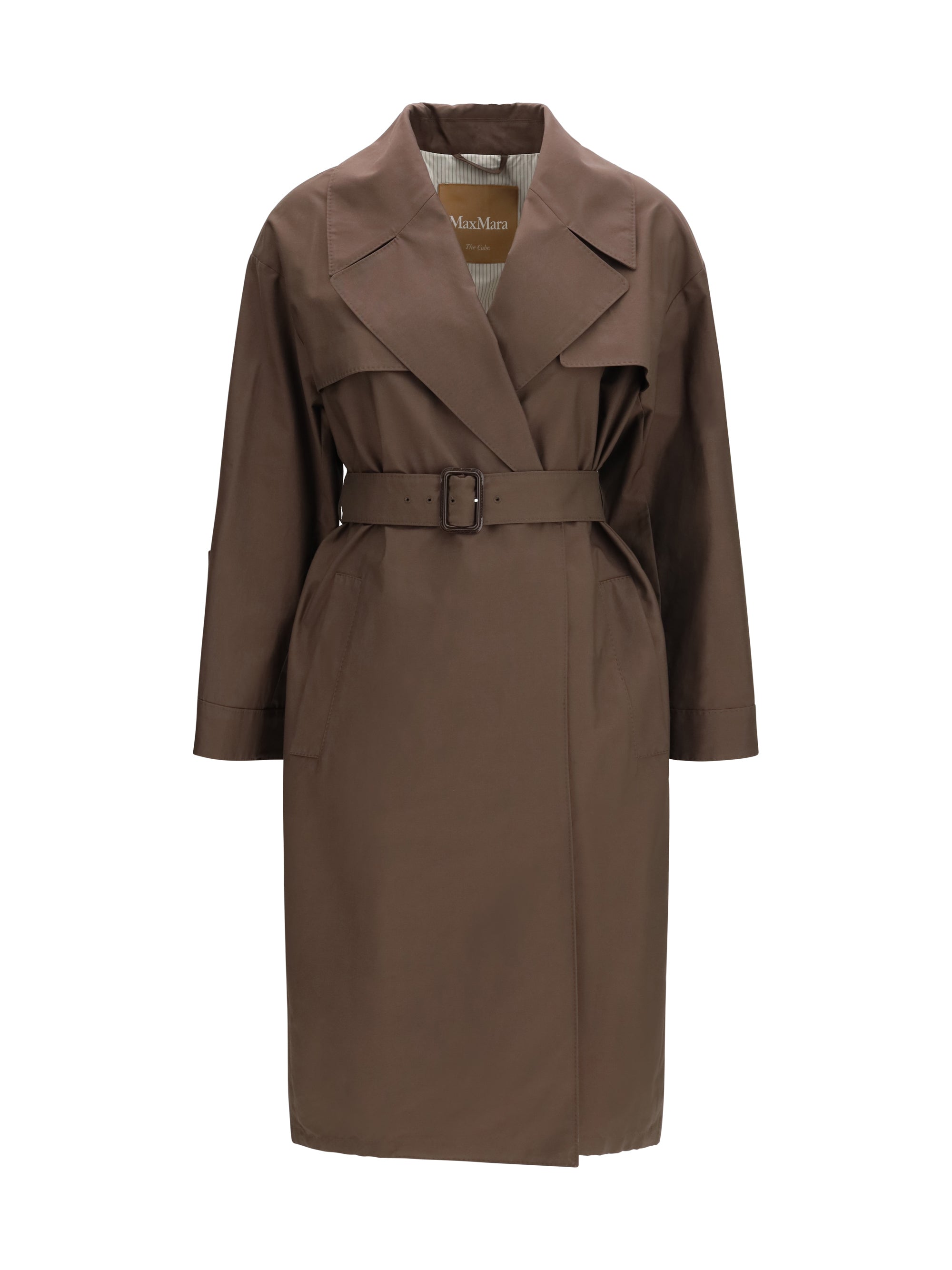 Max Mara The Cube Women Double-Breasted Cotton-Blend Trench Coat