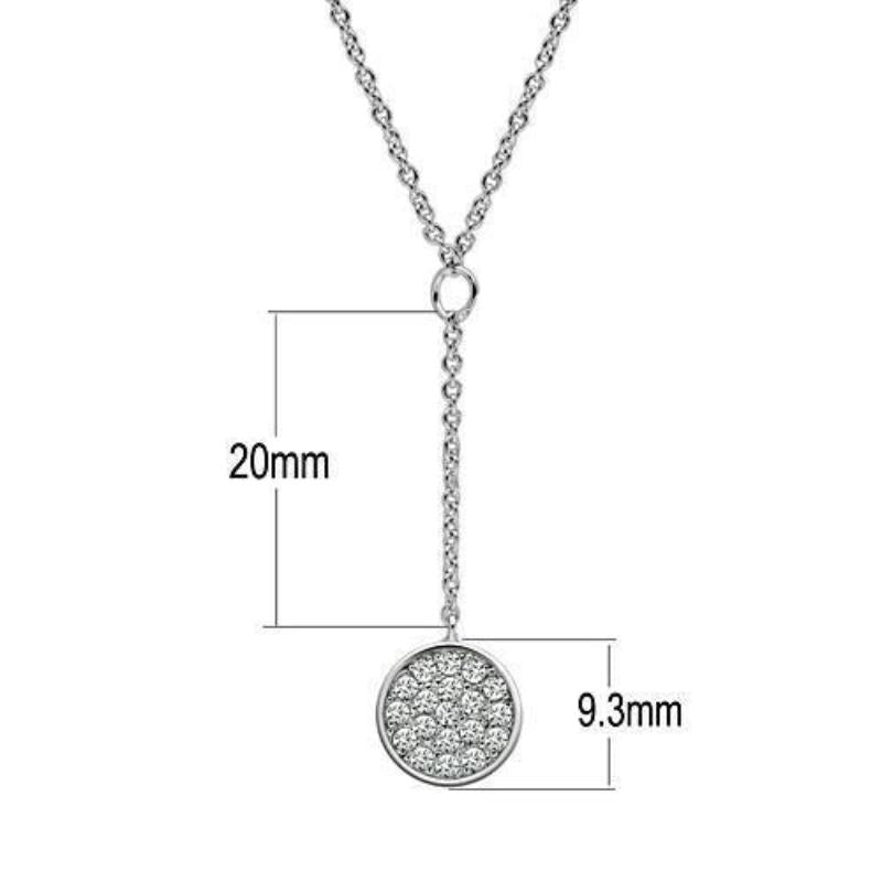 Rhodium Brass Necklace with AAA Grade CZ in Clear