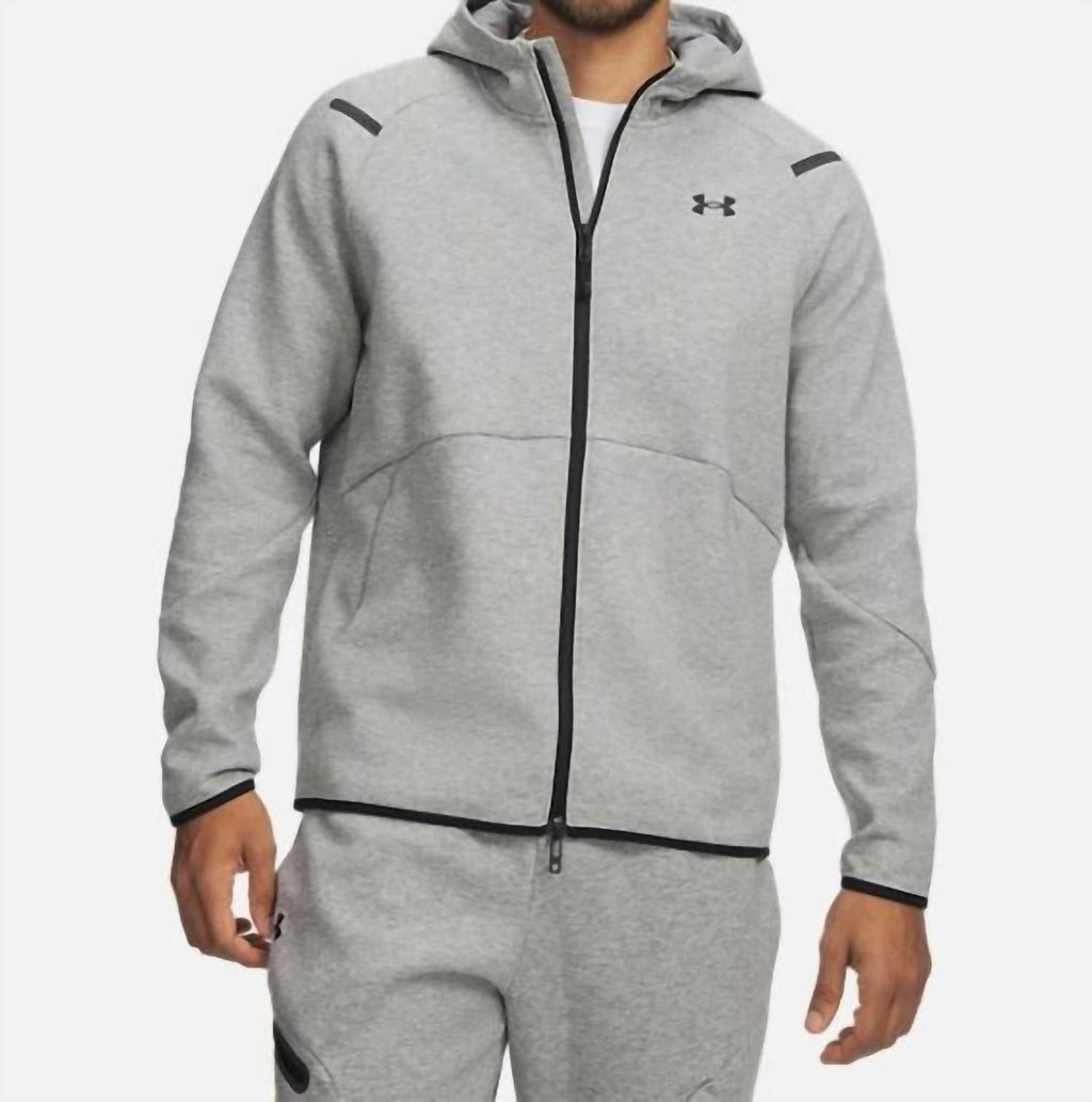 Unstoppable Fleece Full Zip Hoodie In Mod Gray