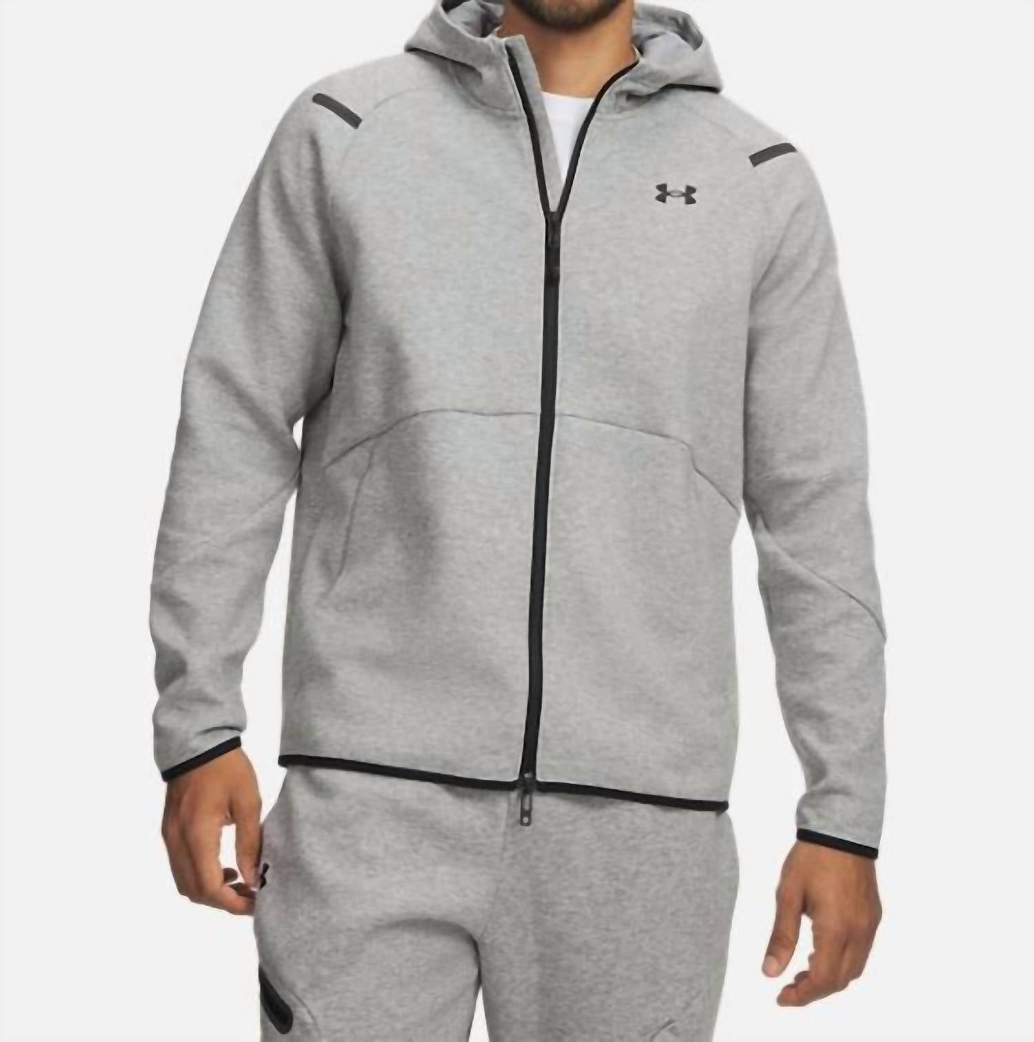 Unstoppable Fleece Full Zip Hoodie In Mod Gray