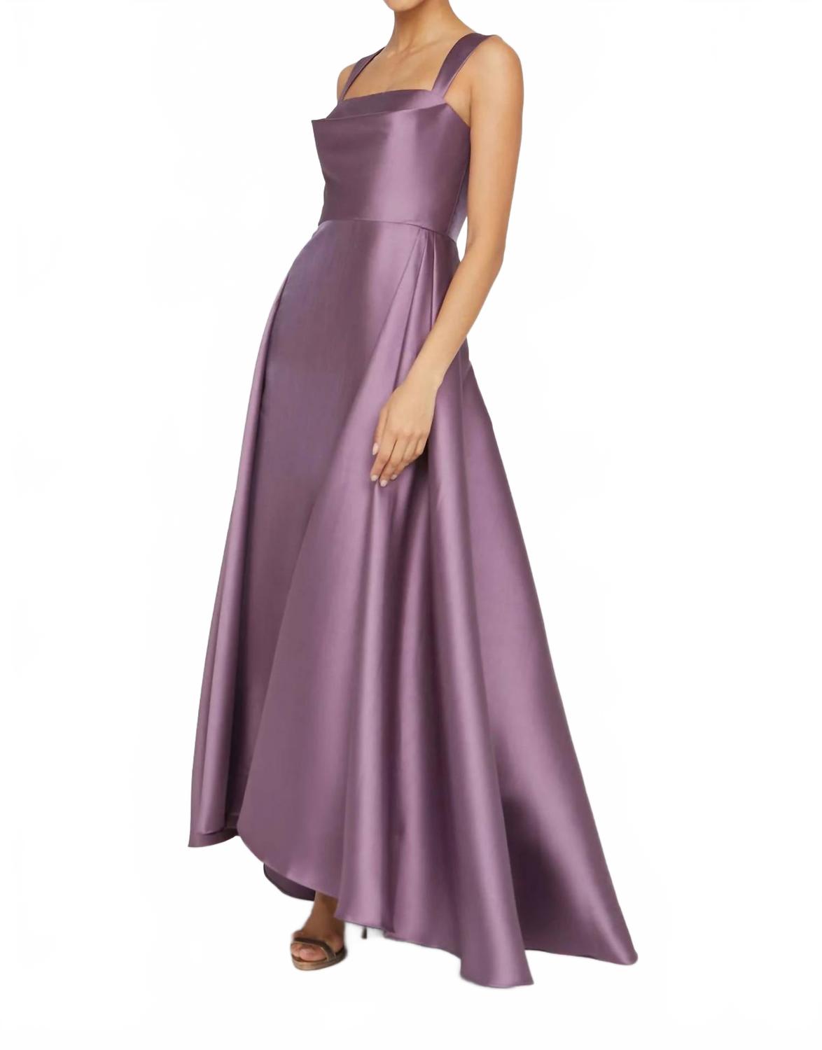 Zendaya Mikado Walk Through Gown In Chrome Lavender