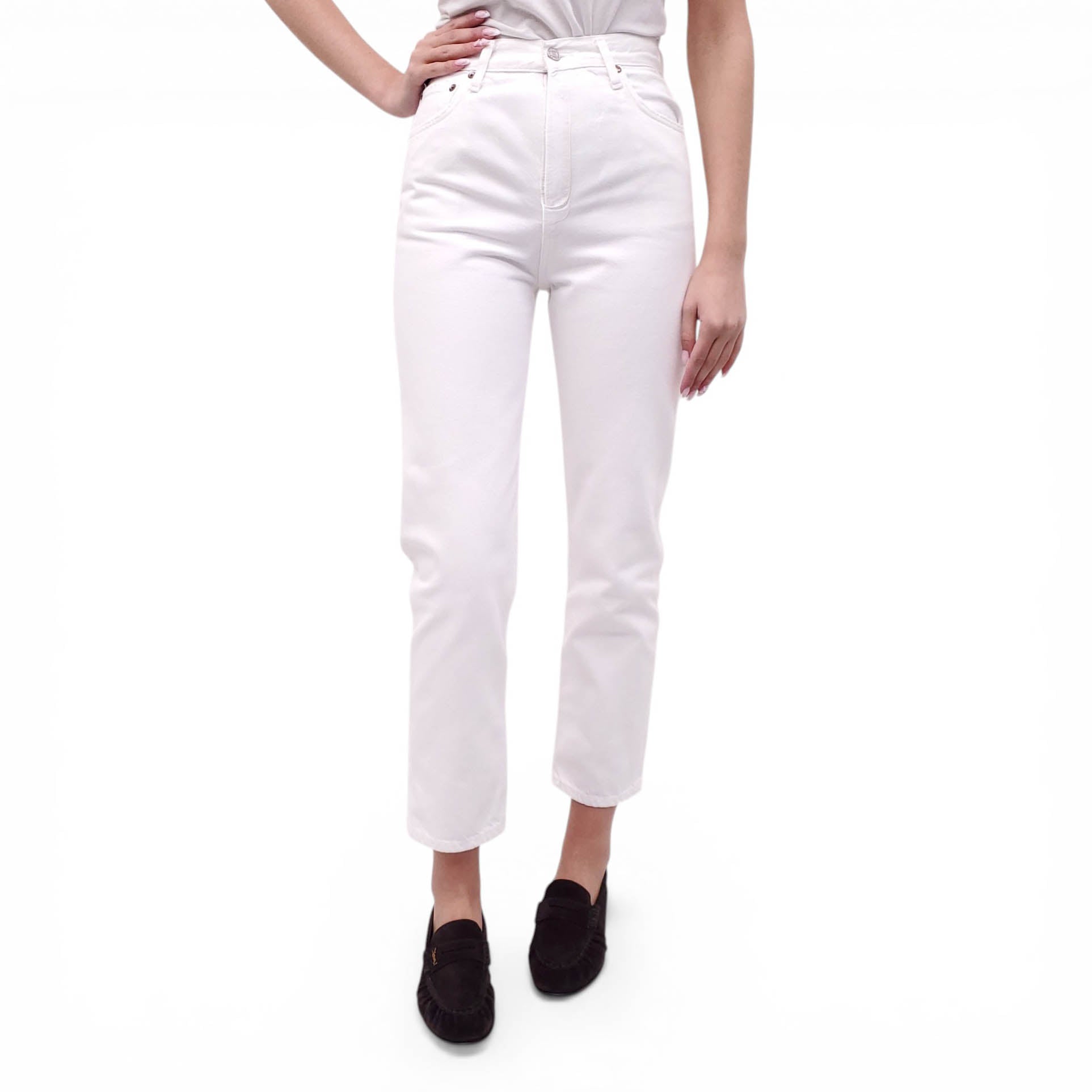 AGOLDE WHITE '90S PINCH' JEANS - SIZE 24